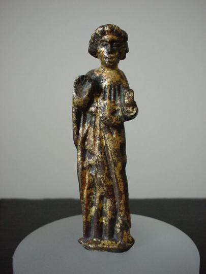 French or English fifteenth century copper alloy ( bronze ) processional cross figure of Saint John