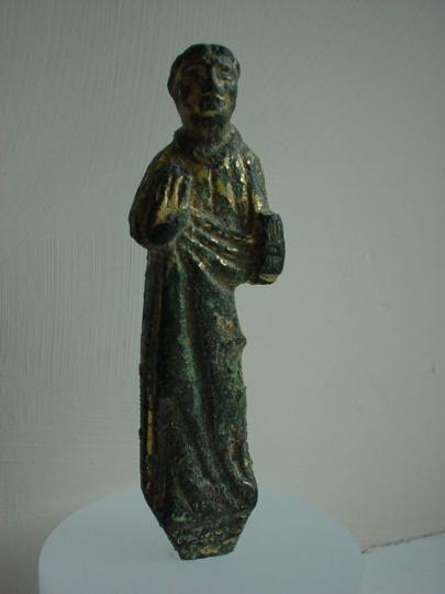 English fifteenth century copper alloy ( bronze ) processional cross figure of Saint John